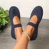Leisure Sweet Flats for Women Summer Slip on Round Toe Classic Shoes for Women Solid Elastic Band Flock Platform Flats Plus Size