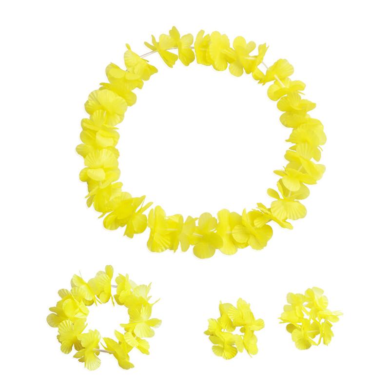 4 шт./набор Гавайские искусственные цветы Леи Ожерелье Гирлянда Повязка на голову Свадьба День рождения Пляж Тропическая вечеринка Украшение