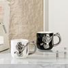 Бытовая легкая роскошная посеребренная керамическая чашка для пары, цветочная чашка для девочек, креативная индивидуальная кружка