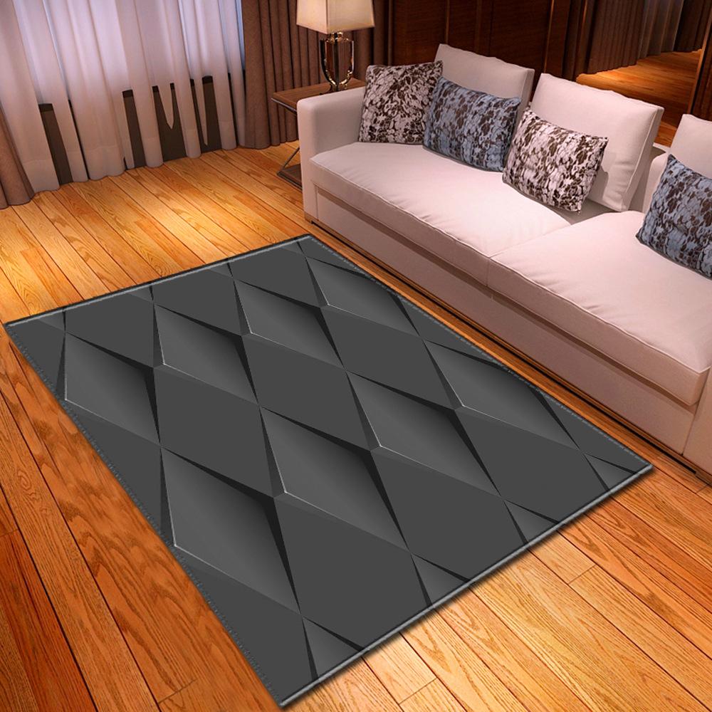3D Three-Dimensional Large Carpet Door Mat Black And White Vortex Living Room Large Square Floor Mat Non-Slip Foot Mat