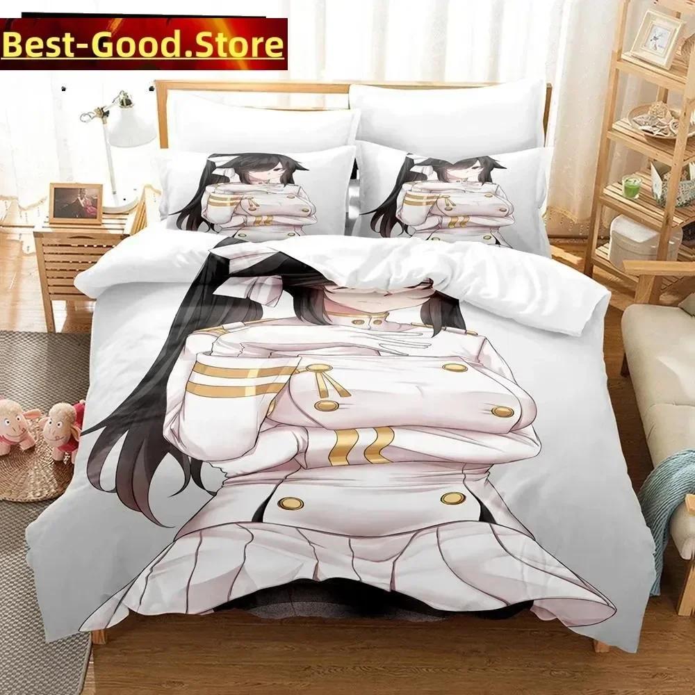 3D Аниме Azur Lane Комплект постельного белья Печатный комплект с наволочкой Пододеяльник Мягкий Односпальный Двуспальный Queen Super King Размер Спальня