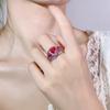 Ветер Ювелирные изделия Кольцо Ювелирные изделия Фиолетовый Свет Изменение Цвета Красный Корунд Сердце Бриллиант Высокая Мода Пригородная Женщина