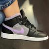 Детские кроссовки Air Jordan 1 Mid SE GS Houndstooth Black Lilac White DC7226-015