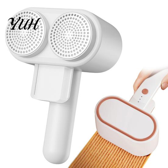 Handheld Lint Cleaner Double-Head Trimmer, Type-C Rechargeable Fabric Shaver, Stainless Steel Honeycomb Mesh Home Textile Care Kit Cover, Powerful
