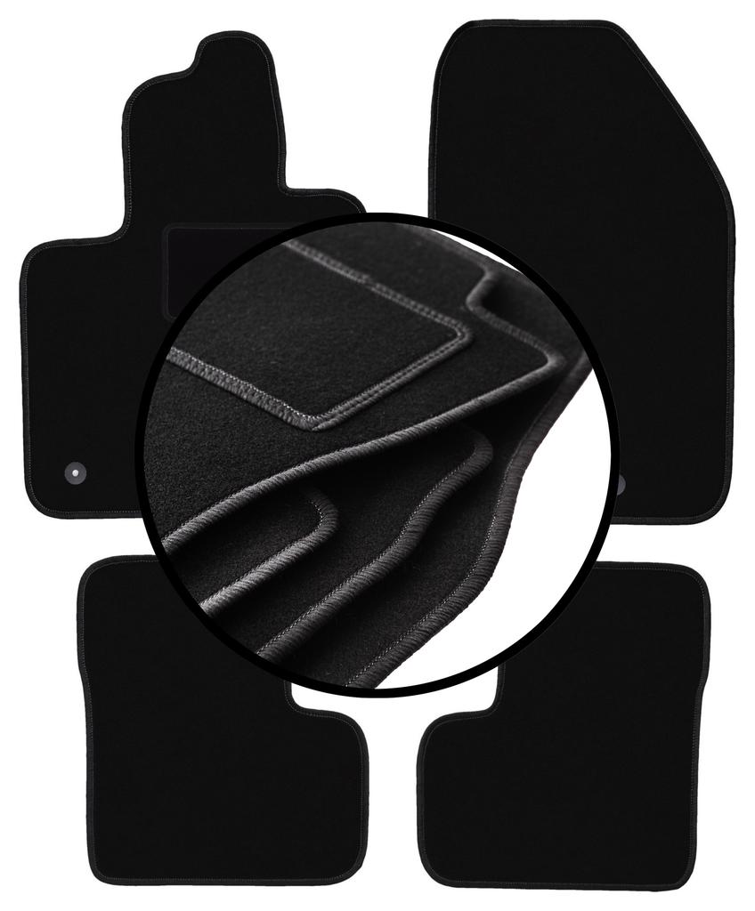 Complete set of velour floor mats for: Fiat 500X crossover (2014-2018)