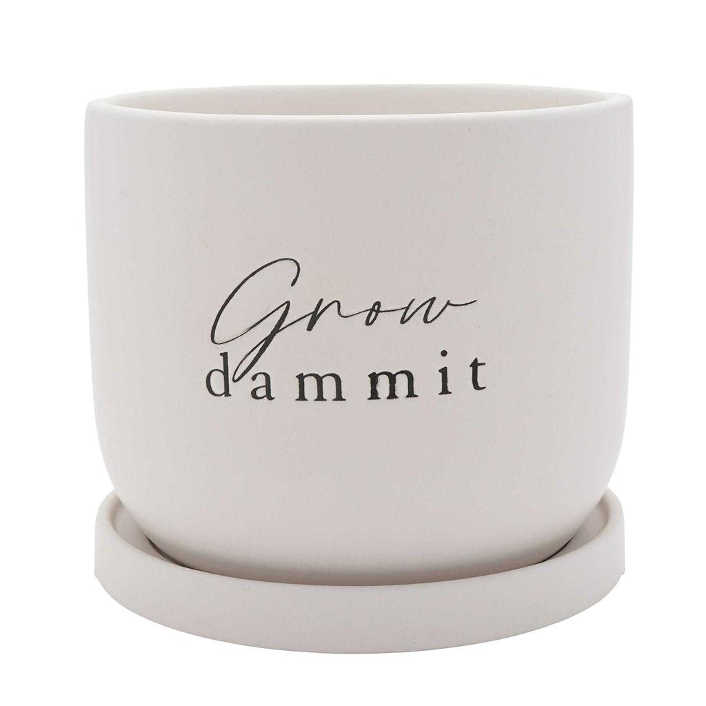 Country Living Grow Damn It Ceramic Plant Pot