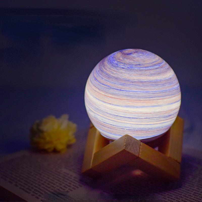 Лампа Galaxy Ball для детей, светящаяся в виде планетарного хрустального шара, ночник с питанием от USB, теплый подарок на ночь, домашний декор, спальня, Рождество