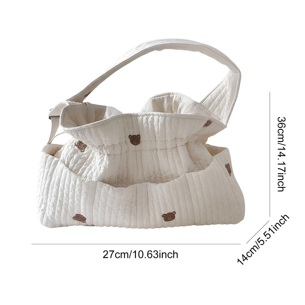 Cotton Diaper Storage Bag Large Capacity Nappy Diaper Storage Bag With Adjustable Strap for Diapers Wipes Baby Essential