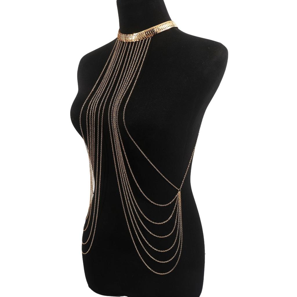 Модная Популярная Цепочка Змея Тату Бодичейн Сексуальная Многослойная Пляжная Металлическая Текстурная Цепочка для Бикини