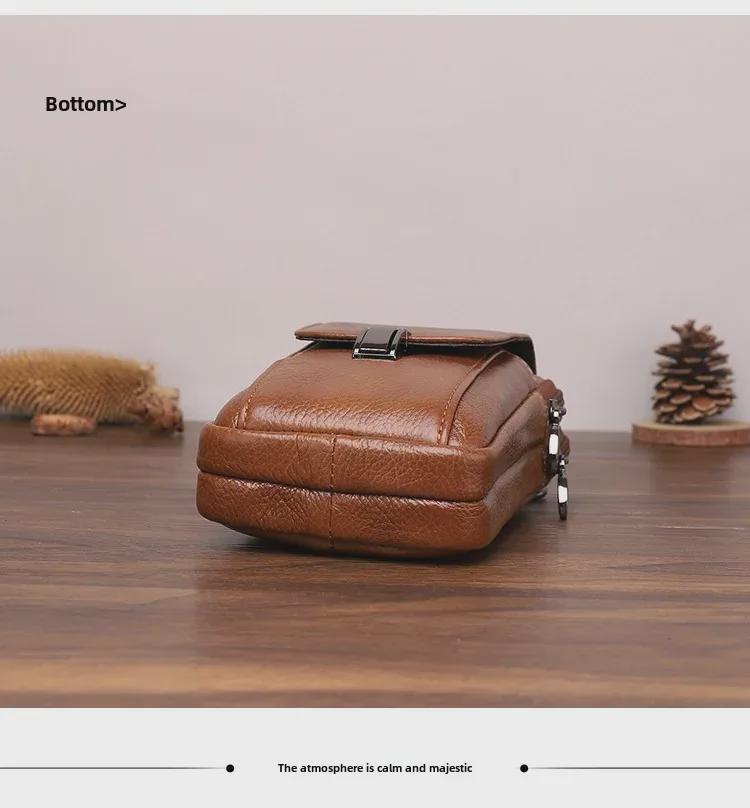 Мужская кожаная поясная сумка Xiaoduoli для мобильных телефонов 5,5"/6,5" с ремнем, держателем удостоверения личности из коровьей кожи 