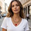 Ins холодный ветер сложенный с многослойным красным ожерельем-сердцем, европейский и американский модный чокер хип-хоп хипхоп цепочка на ключицу