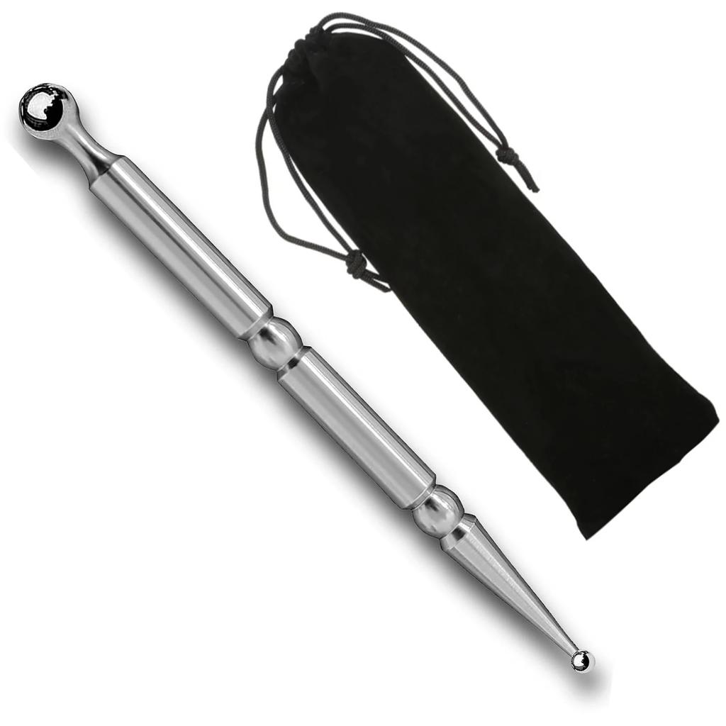 Инструменты для лицевой рефлексологии из нержавеющей стали с двойной головкой, инструмент для массажа ушей, ручка-зонд для точек тела и массажер для триггерных точек для глубоких тканей