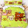 Rilakkuma Рожок для мороженого Мультяшный Комплект постельного белья Милый Принт с Медведем Пододеяльник Наволочка Мягкое Каваи Спальня Постельное белье