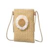 2025 Summer New Fashion Casual Trend Foreign Style Casual Bag Small Flower Woven Shoulder Messenger Bag Mobile Phone Bag