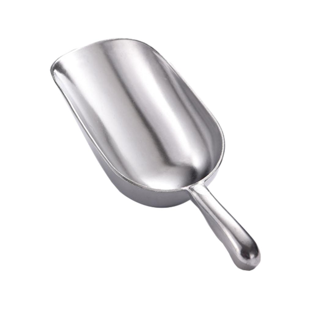 Stainless Steel Metal Food Scoops Multi-Purpose Ice Cubes Shovel Popcorn Sugars Grain Cereal Scoops For Kitchen Bar Party