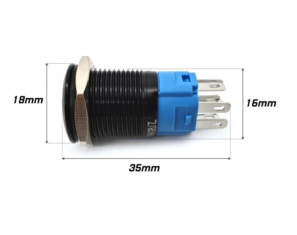 Переключатель вкл/выкл, светодиодная кнопка с фиксацией 18 мм RGB 3 в 1 черный + внедорожная розетка