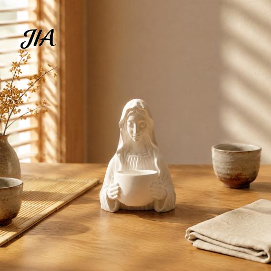 Elegant Interior Accents 3D Printed Half-Body Goddess Statue, Bust Figurine with Storage Study Room Table Organizer Container for Candle Succulents
