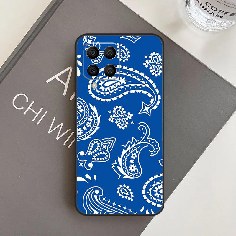 Blue Bandana Case For Samsung Galaxy M20 M32 M52 M56 M06 M16 M36 M54 M34 M14 M35 M55 M15 M11 M31 M13 M53
