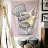 Tatty Teddy Wall Tapestry Aesthetic Wall Hanging Printed Fabric Blanket Decorative Tapestries for Bedroom Living Room Home Decor