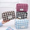 Lattice Plaid Cosmetic Bag Zipper Travel Wash Bag Fashion Toiletries Bag  Home