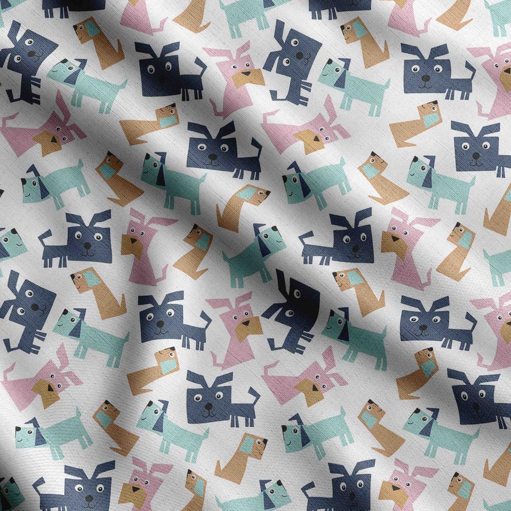 Soimoi Принт собаки, хлопковый батист, ткань для квилтинга, продаваемая во дворе, ширина 42 дюйма, хлопчатобумажная ткань средней плотности, швейные принадлежности, бежевый и