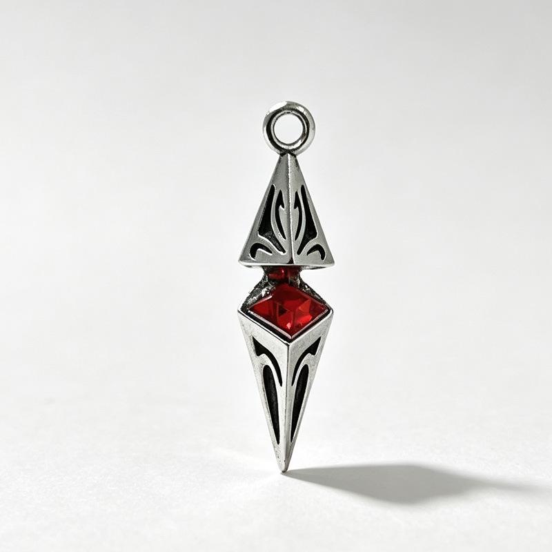 "Lost Crystal" Rhombus Blue Gem Spearhead Necklace - Y2K Spicy Girl Style Accessory