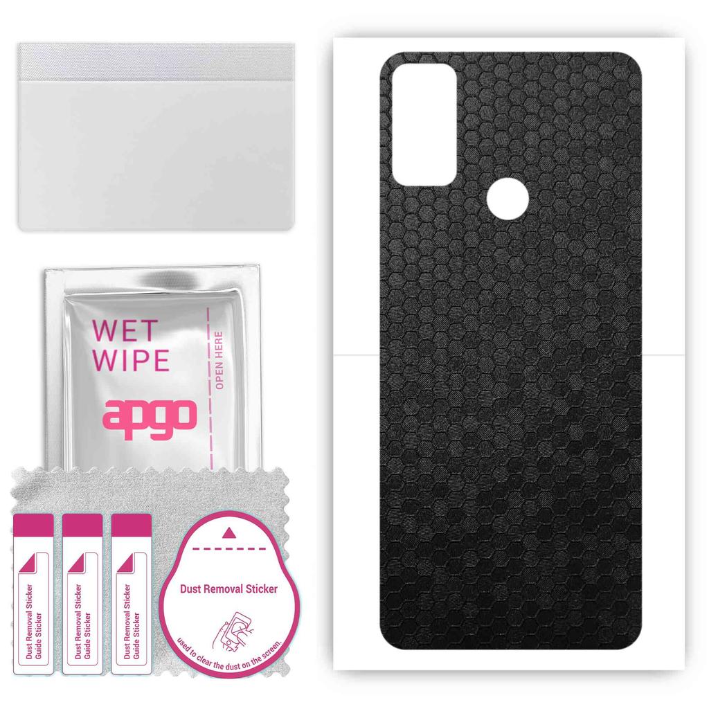 apgo Защитная наклейка-скин для задней панели, совместимая с TCL 20E, Пленка-обертка, Фольга, Винил - Узор Черные соты