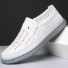 Leather Shoes Men's 2025 Summer Breathable Hole Casual Shoes Hollow White Shoes Beef Tendon Sole Cool Leather Shoes Tide 2025