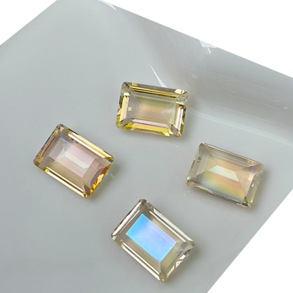 10 Pcs Nail Rhinestones Nail Crystal Gems Rectangular Nail Charms Clear Nail Art Charms Nail Art Decorations for Women