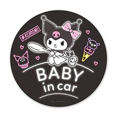 Магнитная наклейка Kuromi Стандартный дизайн [РЕБЕНОК В МАШИНЕ] BABY Круглая форма 5,9 дюйма (15 см)