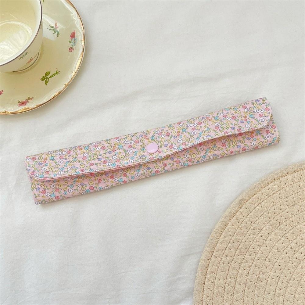 Floral Plaid Spliced Tableware Storage Bag Utensil Pouch Chopsticks Spoon Storage