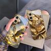 Золотой Цыпленок Роскошный Для iPhone 16E 15 Pro 14 13 Plus 12 mini 11 15Pro 14Max 13Plus XR Xs X 16 Pro Max Золотой стеклянный чехол для телефона