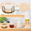 8Pcs Coasters with HolderMinimalist Cotton Woven 4 Colors Absorbent Coaster  Decor Tabletop ProtectionSuitable for Kinds of Cups