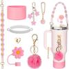 Stanley Cup Accessories Set Including Silicone Straw Cover, Silicone Boot, Water Bottle Handle Strap, Stanley Charms