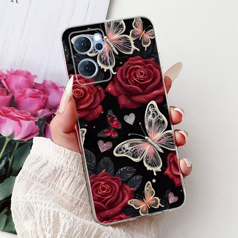 For Oppo Reno 7 5G Case CPH2371 Cute Cat Lucky Koi Painted Cover Soft Slim Phone Case For Oppo Reno 7 Pro Reno7 5G Fundas Bumper