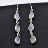 Natural Moonstone Handmade Earring 925 Sterling Silver Jewelry Women Dangle Earring