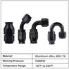0/45/90/180Degree PTFE Swivel Fuel Hose End AN3 AN4 AN6 AN8 AN10 AN12 AN16 AN20 For E85 Fitting Aluminum Accessories Adapter