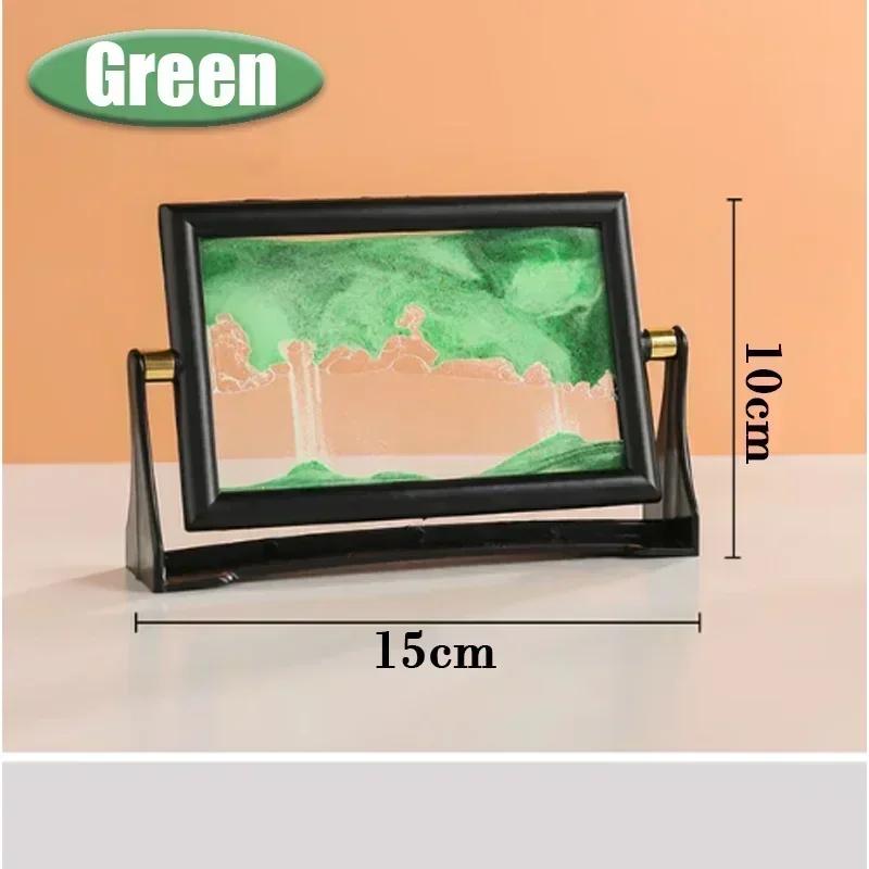 5 дюймов домашний креативный движущийся песочный арт-объект Живопись Стеклянные зыбучие пески Песочные часы Вращающееся украшение Настольные украшения Подарок на день рождения