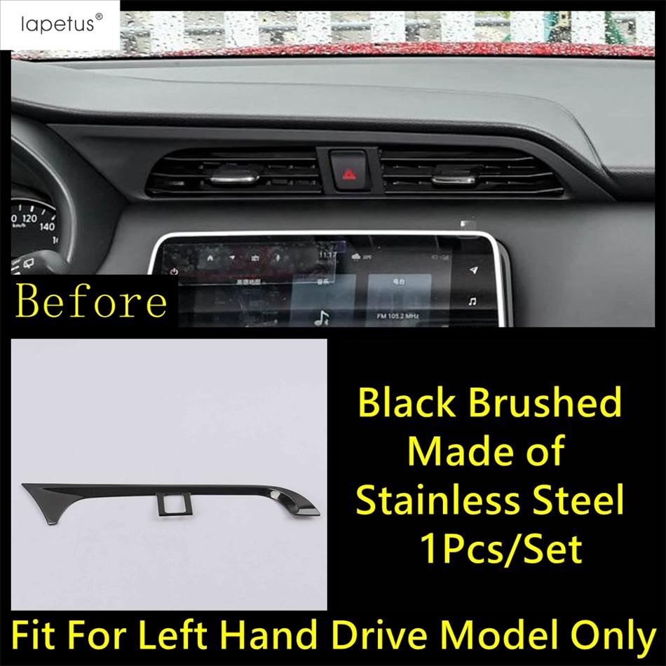 For Nissan Kicks 2017 - Central Control Middle Air AC Outlet Vent Warning Lamp Frame Cover Trim Stainless Steel Accessories