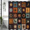 Sunflower Sun Moon Collage Shower Curtain, Bathroom Decorative Shower Curtain, Waterproof Shower Curtain with Hooks