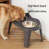 Stainless Steel Anti-Spill Double Dog Bowl with Neck Protection for Medium and Large Dogs