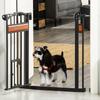Push-On Dog Gate, Extendable 74-80cm with Automatic Closure, Black