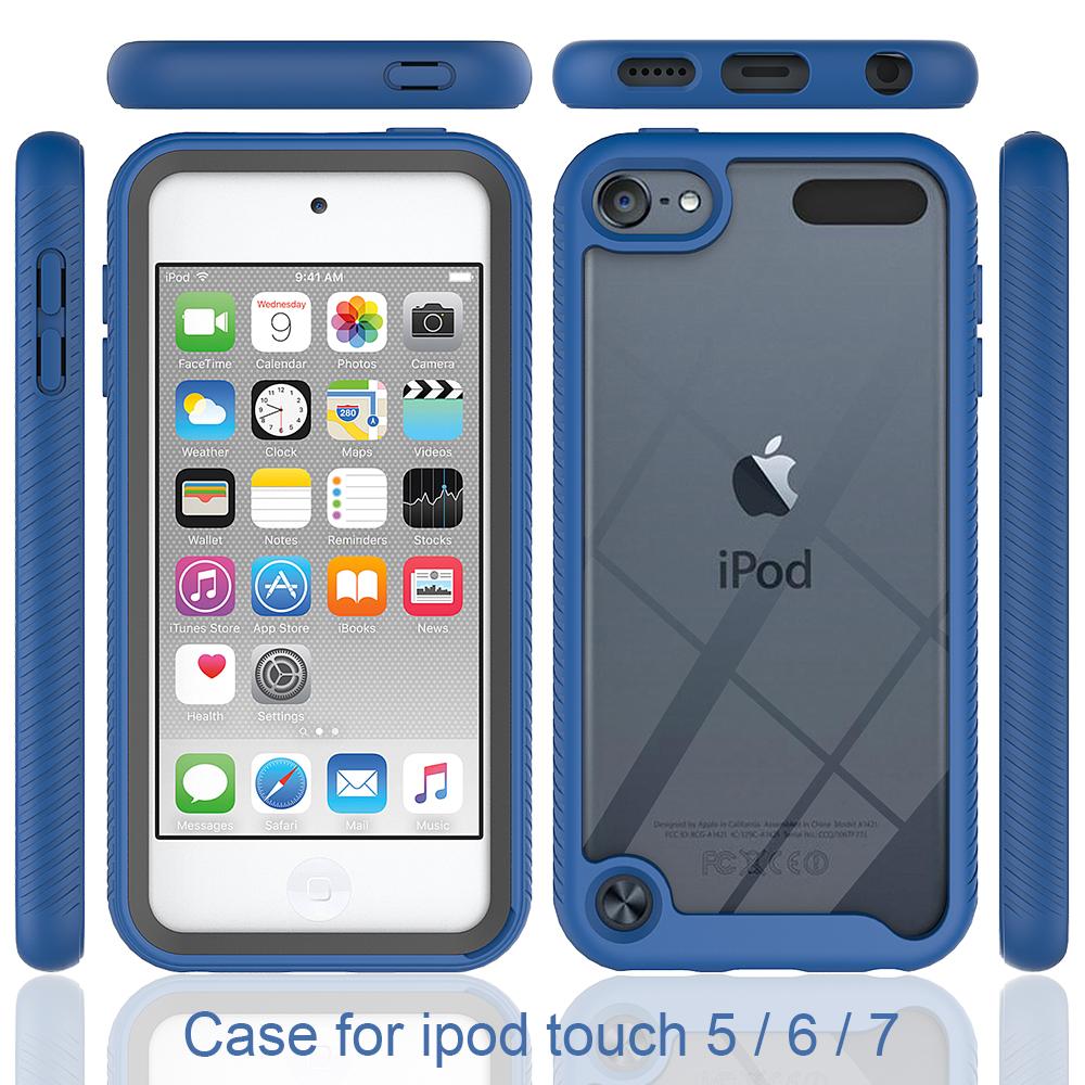 Гибридный противоударный чехол-броня 2-в-1 для Apple iPod Touch 5 6 7 Мягкий бампер из ТПУ Жесткая прозрачная защитная задняя крышка из ПК