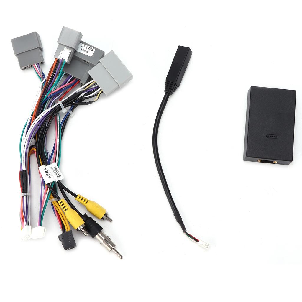 16Pin Audio Wire Harness Adapter Power Cable with Canbus Box for Android Replacement for CRV