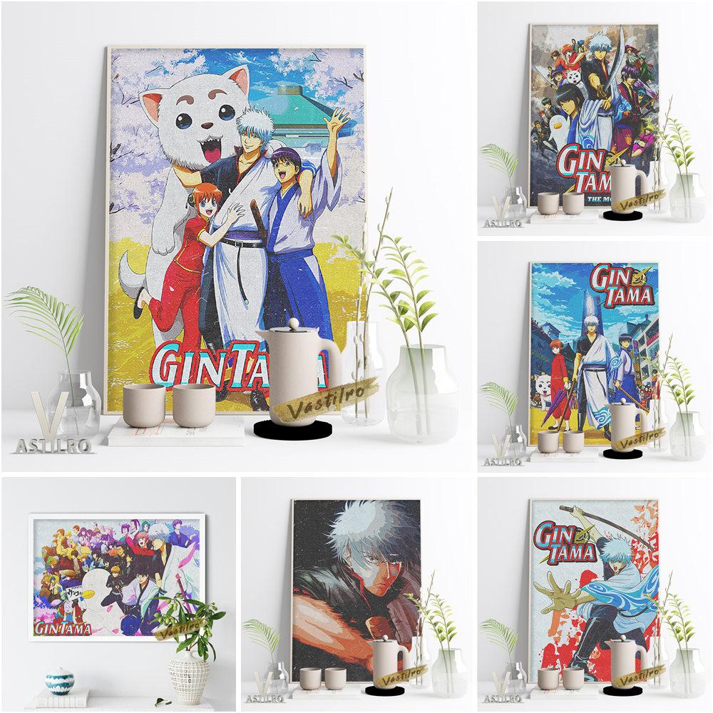 Gintama Hot Fun Comics Posters Classic Anime Characters Printing Art Wall Stickers Canvas Painting