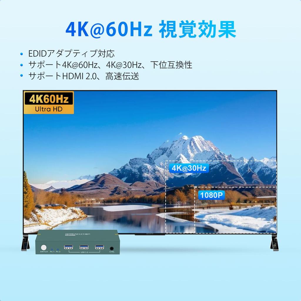 KVM-переключатель с 2 входами и 1 выходом KVM-переключатель Переключатели KVM для 2 ПК и 1 монитора HDMI-переключатель с 3 портами Поддержка общей клавиатуры и мыши Кнопка и