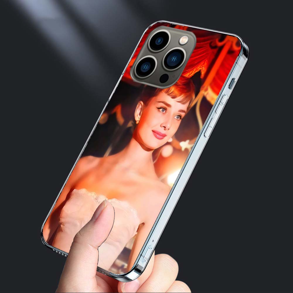 Чехол для телефона с Одри Хепберн для Iphone 16E 15 Pro 14 Plus 17E 16 17 Pro Max Air 11 12 13 Mini Ударопрочный Capa Милый Чехол TPU Cl