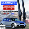 For FIAT Stilo Hatchback 2001-2006 Car Windshield Wiper U-type Soft Rubber Frameless Bracketless Car Wipers 22"+19"
