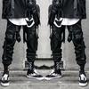 Cargo Pants for Men Casual Hip Hop Hit Color Pocket Male Trousers Sweatpants Streetwear Ribbons Techwear Pants