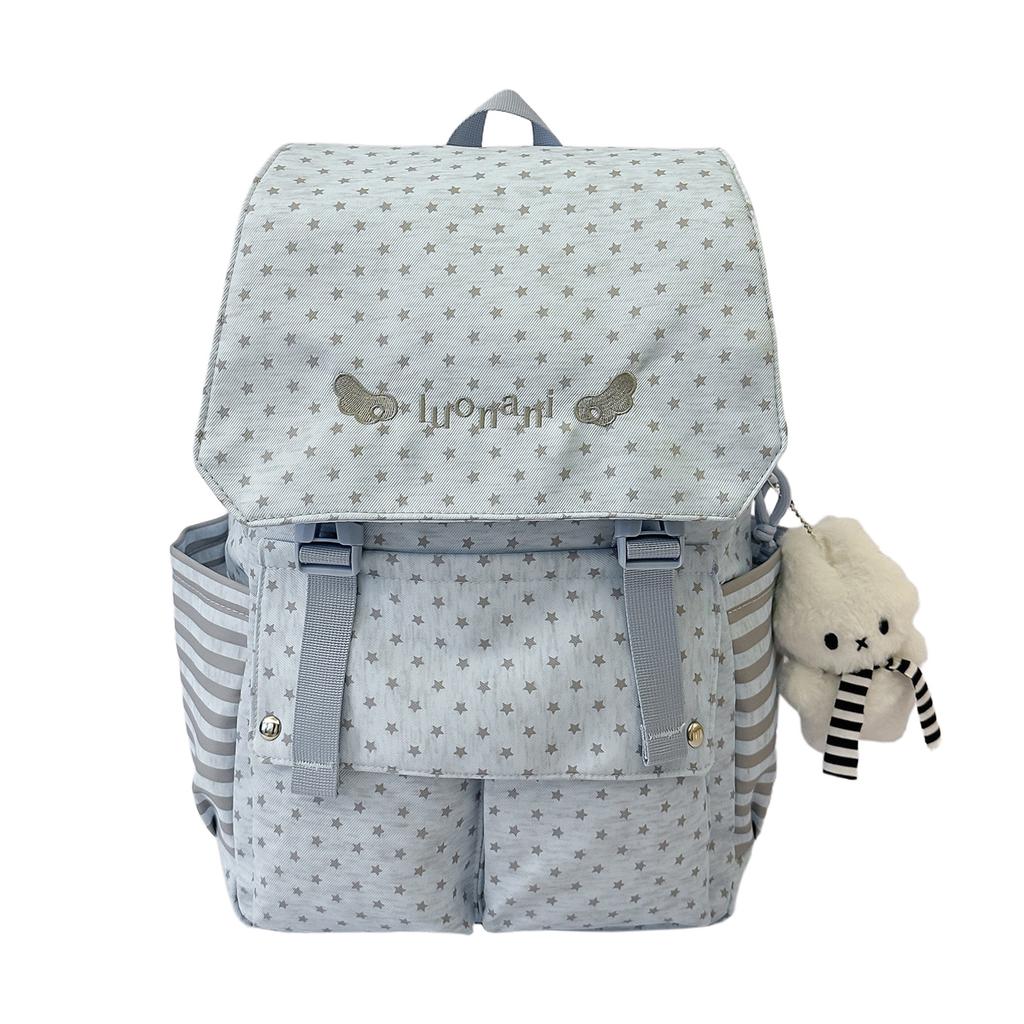 Schoolbag Korean ins Functional Wind Korean Polka Dot Backpack New Versatile Large Capacity Student Class Leisure Bag